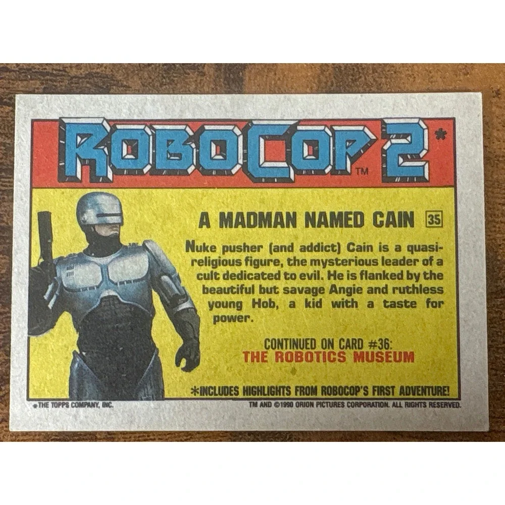 Vintage 1990 RoboCop 2 Trading Card Lot Topps Orion Pictures Sci-Fi Movie Cards - Picture 5 of 5